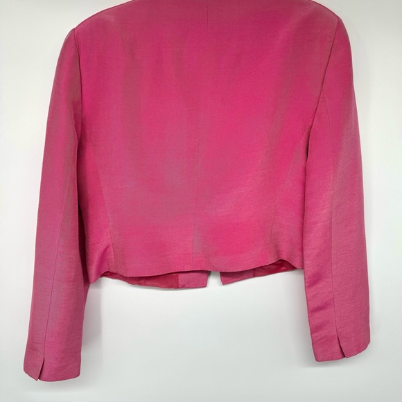 Giorgio Armani Vintage Pink Open Blazer Cotton Silk Blends Size 14 - Picture 3 of 11